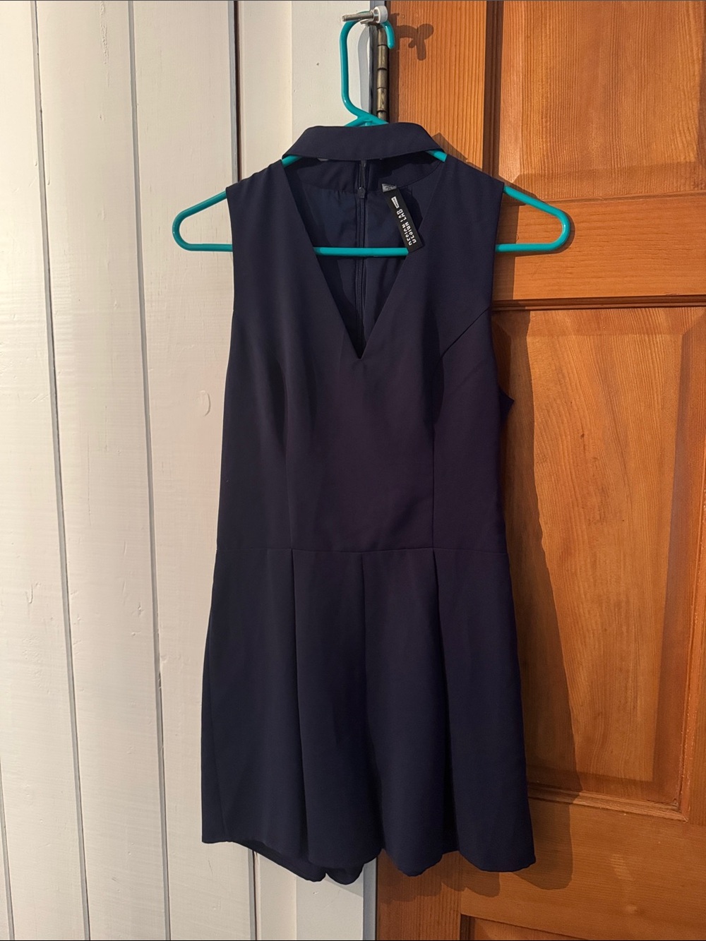 Design Lab Navy Sleeveless V-Neck Mini Dress